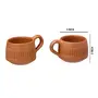 Karru Krafft Handcrafted Terracotta Stripped Design Microwave Safe Tea Cup for Home Usable Cafeteria Usable Tabelware Corporate Gifting 120 ml (Set of 6), 3 image