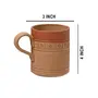 Karru Krafft Handcrafted Terracotta Straight Design Microwave Safe Coffee Mug for Home Usable Cafeteria Usable Tabelware Corporate Gifting160 ml (Set of 2), 3 image
