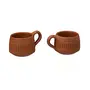 Karru Krafft Handcrafted Terracotta Stripped Design Microwave Safe Tea Cup for Home Usable Cafeteria Usable Tabelware Corporate Gifting 120 ml (Set of 6), 2 image