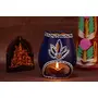 Karru Krafft Handcrafted Terracotta Oil Diffuser/ Holder / Kapoor Burner and Durga Idol Set for Home Fragrance Pooja Decor Festive Decor Diwali Decor Festive Gifting (BLUE), 2 image
