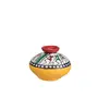 Karru Krafft Handcrafted Terracotta Clay Warli Printed Red Table Top Flower Vase for Table Top Indoor/Home Decoration Table Top Resort Decoration and Ideal for Gifting Set of 3 Yellow, 5 image