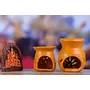Karru Krafft Handcrafted Terracotta Oil Diffuser/ Kapoor Burner/ Holder Set of 2 for Home Fragrance Pooja Decor Festive Decor Diwali Decor Home Decor Festive Gifting, 4 image