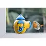 Karru Krafft Terracotta Clay Bird Home Bird Feeder Birds Food Container Serving Bowl for Sparrow Pig Squirrel Parrot Hanging On Tree/Balcony/Roof (Yellow), 3 image