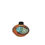 Karru Krafft Wheel Thrown Terracotta Clay Patchitra Printed Firozi Flower Vase for Indoor / Home Decoration Table Top Ideal for Gifting Set of 3 Orange (19.05 x 14.06 x 10.15 cm), 7 image