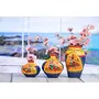 Karru Krafft Handmade Terracotta Clay African Printed Firozi Flower Vase for Indoor / Home Decoration Table Top Resort Decoration and Ideal for Gifting Set of 3 Blue (17.05 x 15.06 x 10.15 cm), 4 image