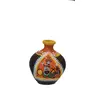 Karru Krafft Handmade Terracotta Clay African Printed Firozi Flower Vase for Indoor / Home Decoration Table Top Resort Decoration and Ideal for Gifting Set of 3 Black (17.05 x 15.06 x 10.15 cm), 7 image