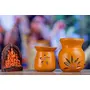 Karru Krafft Handcrafted Terracotta Oil Diffuser/ Kapoor Burner/ Holder Set of 2 for Home Fragrance Pooja Decor Festive Decor Diwali Decor Home Decor Festive Gifting, 3 image