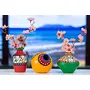 Karru Krafft Handcrafted Terracotta Clay Warli Printed Red Table Top Flower Vase for Table Top Indoor/Home Decoration Table Top Resort Decoration and Ideal for Gifting Set of 3 Multi Colour, 6 image