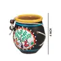 Karru Krafft Handmade Terracotta Clay Warli Printed Multicolor Beaded Designs Flower Vase for Indoor / Home Decoration Table Top Resort Decoration Pen Pot and Ideal for Gifting Set of 4, 3 image