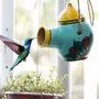 Karru Krafft Terracotta Clay Bird Home Bird Feeder Birds Food Container Serving Bowl for Sparrow Pig Squirrel Parrot Hanging On Tree/Balcony/Roof (Sky Blue), 3 image