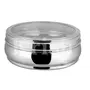 Dynore Stainless Steel Belly Shape Puri Dabba/Flat Canister With See Through Lid- 8 No, 2 image