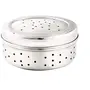 Dynore Stainless Steel Hole Puri Dabba/Sprout Maker/coriander dabba/Flat Dabba With Air Ventilation Hole Through it- Set of 4 Kothmir Dabba, 5 image