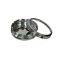 Dynore Stainless Steel Belly Shape Puri Dabba/Flat Canister With See Through Lid- 9 No