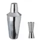 Dynore Stainless Steel Regular Cocktail Shaker 750 ml with Tall Peg Measure 30/60 ml