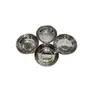 Dynore Stainless Steel Heavy Gauge Halwa Plates/Dessert Plates/Chutney Plate/Serving Plate- Set of 4