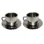 Dynore Stainless Steel 6 Tea Cup with 6 Saucer Plate Serving Set, 2 image