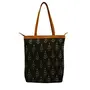 Indiegenius Handcrafted Ikat Print Women's Tote Bag With Zip (Black) By Clean Planet