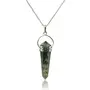 Moss Agate Double Terminated Pendant/Locket with Chain