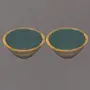 Serving Bowls Wooden for Snacks Dry Fruits Set of 2 | Colored Decorative Potpourri Bowls | Mango Wood with Clear Enamel | Green Color 6 Inches Diameter