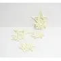 Christmas White Gliter Snow Flakes Hangings for Home Decor Living Room and Hanging for Christmas Tree Decorations Statue (Medium)