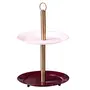 Cake Stand 2 Tier Dessert Stand for Brthdays Dining Table | Cup Cake/Muffins/Sandwiches/Pastries Stand |Cake or Dessert Serving Stand (Pink & Maroon)