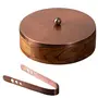 Casserole chapati Box roti Dabba Gift Brother Sister Wooden hotcase with Tong for Kitchen or Dining Table for Serving to Guests | Mango Wood Iron with Brass Plating Copper Antique