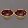 Serving Bowls Wooden for Snacks Dry Fruits Set of 2 | Colored Decorative Potpourri Bowls | Mango Wood with Clear Enamel | Maroon Color 6 Inches Diameter