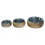 Wooden Stainless Steel Dog Food Bowl | Dog Accessories Water Food Feeding Bowl with Wooden Support for cat|Pets |Puppy|Combo Set of 3