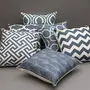 Printed Decorative Cotton Pillow/Cushion Cover for Sofa Bed or Living Room (16 x 16 inches/40 x 40 cm Grey) -Set of 6