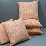 Printed Decorative Pillow | Cushion Cover Set for Sofa Bed or Living Room 16 x 16 inches (40 x 40 cm) Set of 5 (Orange)