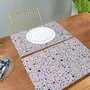 Table Mats/Placemats for Dining Table 2 Piece Set | Washable Printed Cloth Kitchen mats 45 x 30 cm Rectangular Dressing Table Placemats (White)