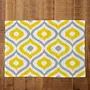 Table Mats/Placemats for Dining Table 6 Piece Set | Washable Printed Cloth Kitchen mats 45 x 30 cm Rectangular Dressing Table Placemats (Yellow Grey)