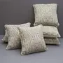 Printed Decorative Pillow | Cushion Cover Set for Sofa Bed or Living Room 16 x 16 inches (40 x 40 cm) Set of 6 (White Grey)