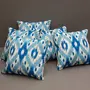 Printed Decorative Pillow | Cushion Cover Set for Sofa Bed or Living Room 16 x 16 inches (40 x 40 cm) Set of 6 (White Blue)