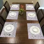 Table Mats/Placemats for Dining Table 6 Piece Set | Washable Printed Cloth Kitchen mats 45 x 30 cm Rectangular Dressing Table Placemats (White)