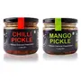 Mango and Red Chilli Pickle - Indian Home Made Low Oil Achaar 400 GR (14.11oz) (Pack of 2)