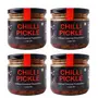 Red Chilli (Mirchi) Pickle - Indian Home Made Low Oil Achaar 800 GR (28.21oz) (Pack of 4)