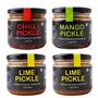 Lemon, Mango and Chilli Pickle - Indian Home Made Low Oil Achaar 800 GR (28.21oz) (Pack of 3+1 Extra Lemon Pickle Free)