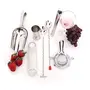 Stainless Steel Bar Set of 7 Pieces Including Spoon Full Twisted , Scoop , Bar Strainer , Opener , Jigger , Tong , Bar Spoon Masher