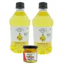 Farm Naturelle Organic Virgin Cold Pressed Sunflower Oil, 1Ltr (Pack of 2) and Honey of 55g