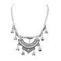 Jhumki Style Silver Oxidised Necklace for Women and Girls (Silver)