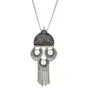 Afghani Designer Turkish Style Oxidised German Silver Chandbali Necklace Pandent Jewellery for Girls & Women