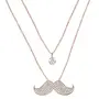 Fashion Jewellery Double Chain Crystal Pendant Necklace for Women & Girls