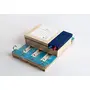 Warli Wooden Multi Utility Calendar Keyhook with Letter Holder and pin Board with a Blue Finish, 2 image