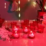 Tealight Holder Glass Candle Holder Stand with Free Candle 3inch Set of 10 (Red Cup), 5 image