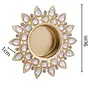 Crystal Diya with Tea Light Gold Plated Candle Holder for Home Decoration diwali decorations items for home Multicolor Mosaic Glass for Home Room Bedroom Lights Decoration | Home Decor Items - Pack of 4, 5 image