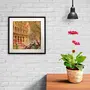 Historical Fort and Floral Themed Framed Art Print,(12x12), 2 image