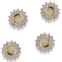 Crystal Diya with Tea Light Gold Plated Candle Holder for Home Decoration diwali decorations items for home Multicolor Mosaic Glass for Home Room Bedroom Lights Decoration | Home Decor Items - Pack of 4, 3 image