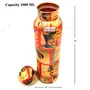 Digital Printed Pure Copper Water Bottle, Travelling Purpose, Yoga Ayurveda Healing, 1000 ML, 2 image