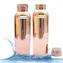 900 ML / 30 oz Set of 2 - Traveller's Pure Copper Water Bottle for Ayurvedic Health Benefits - Bottle | Joint Free, Leak Proof, 5 image